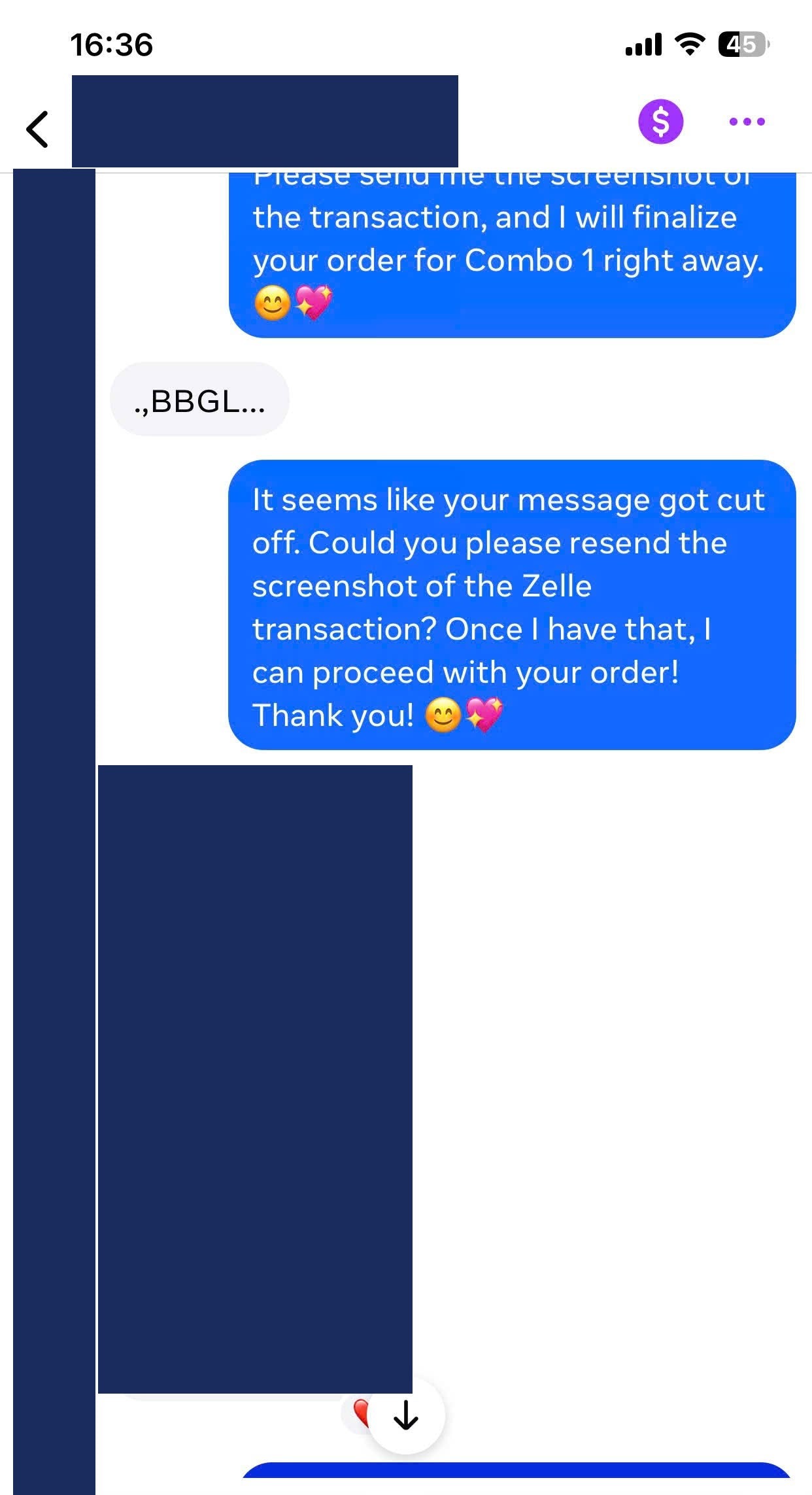 Payment confirmation 6