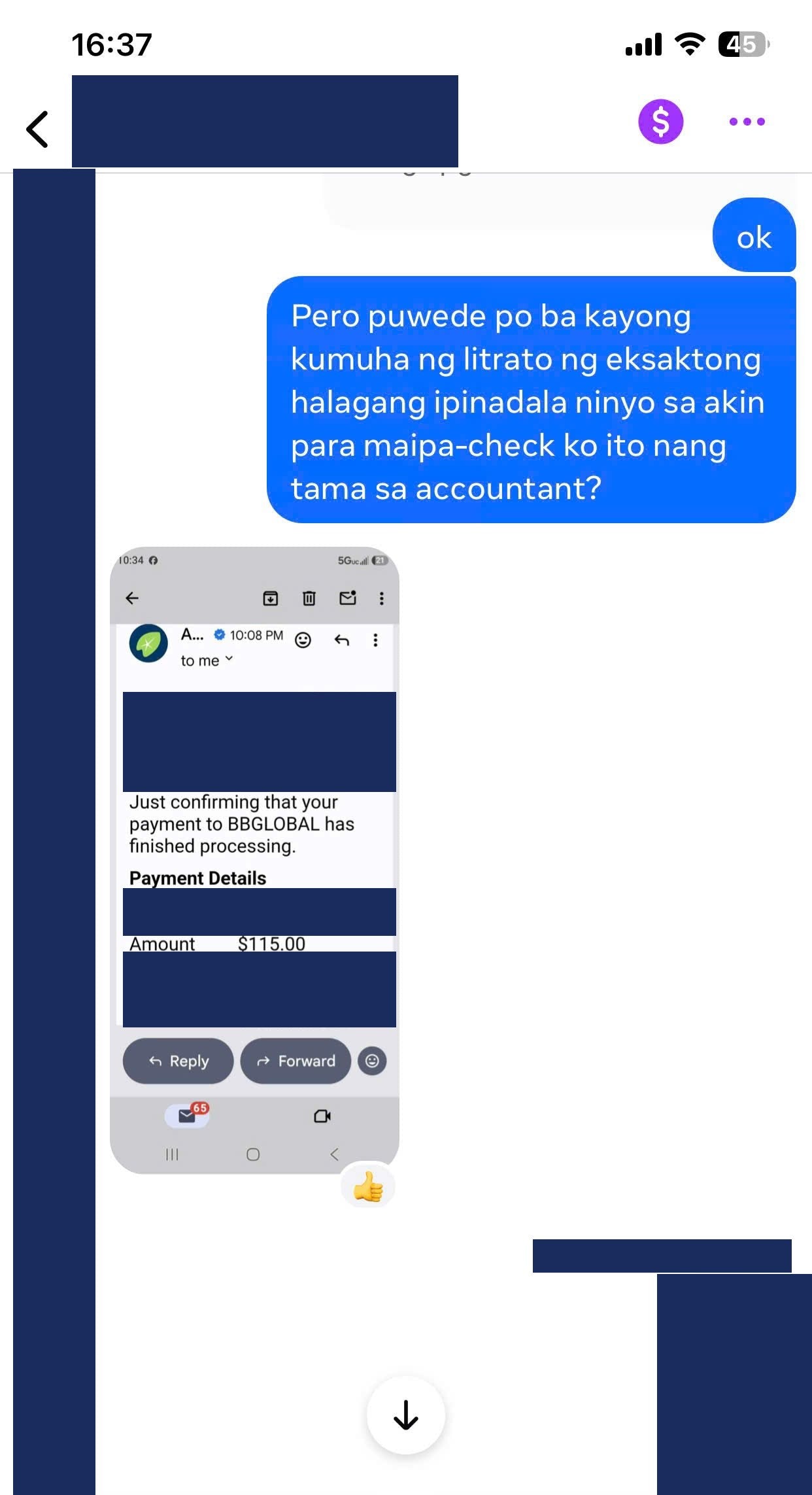 Payment confirmation 7